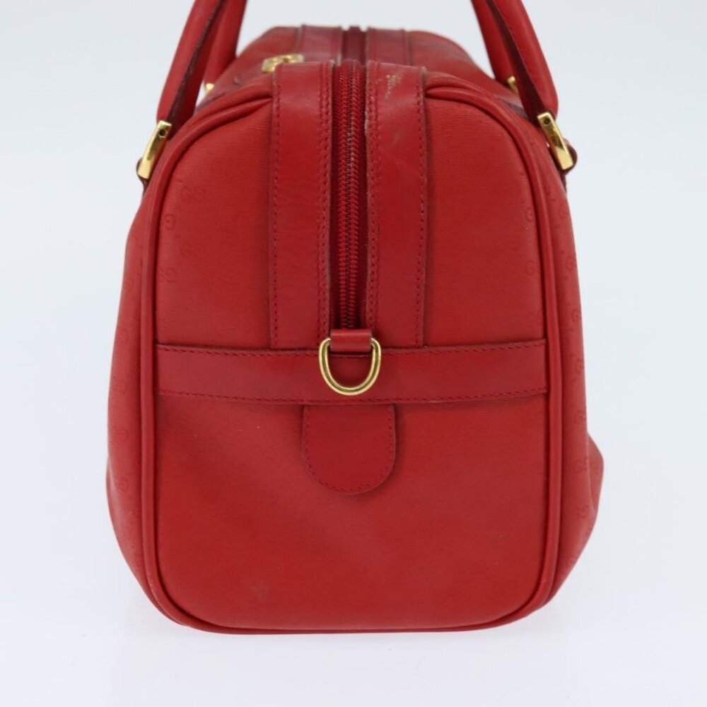 GUCCI Micro GG Canvas Boston Bag Red Gold - Picture 5 of 16